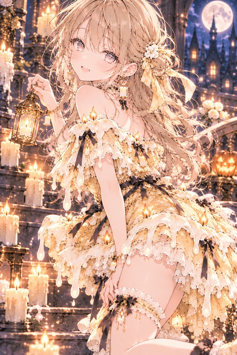 蜂蜜蠟燭洋裝萬聖節女孩
