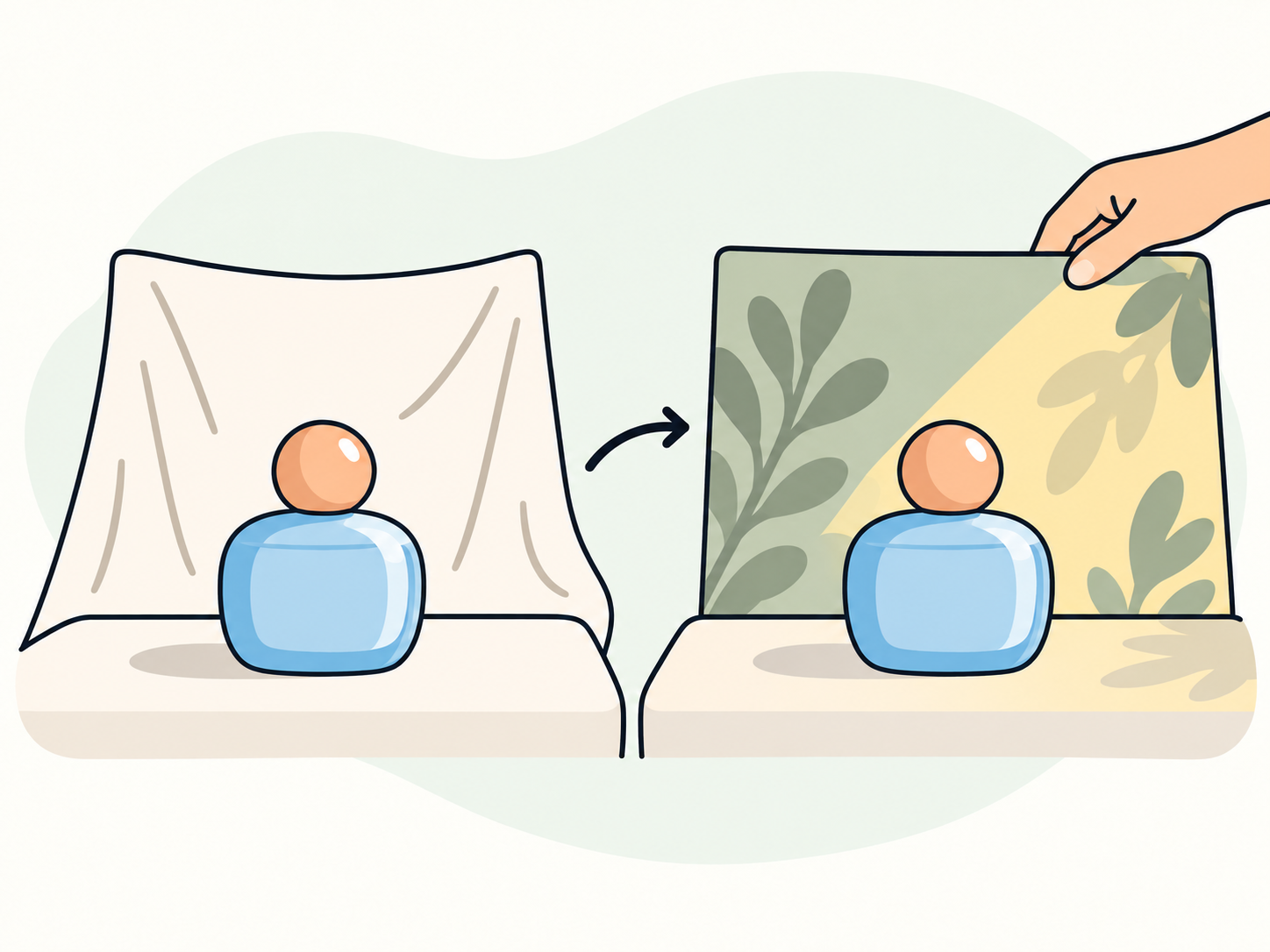 Ilustración del mismo producto con un nuevo fondo y luz mientras su forma permanece consistente
