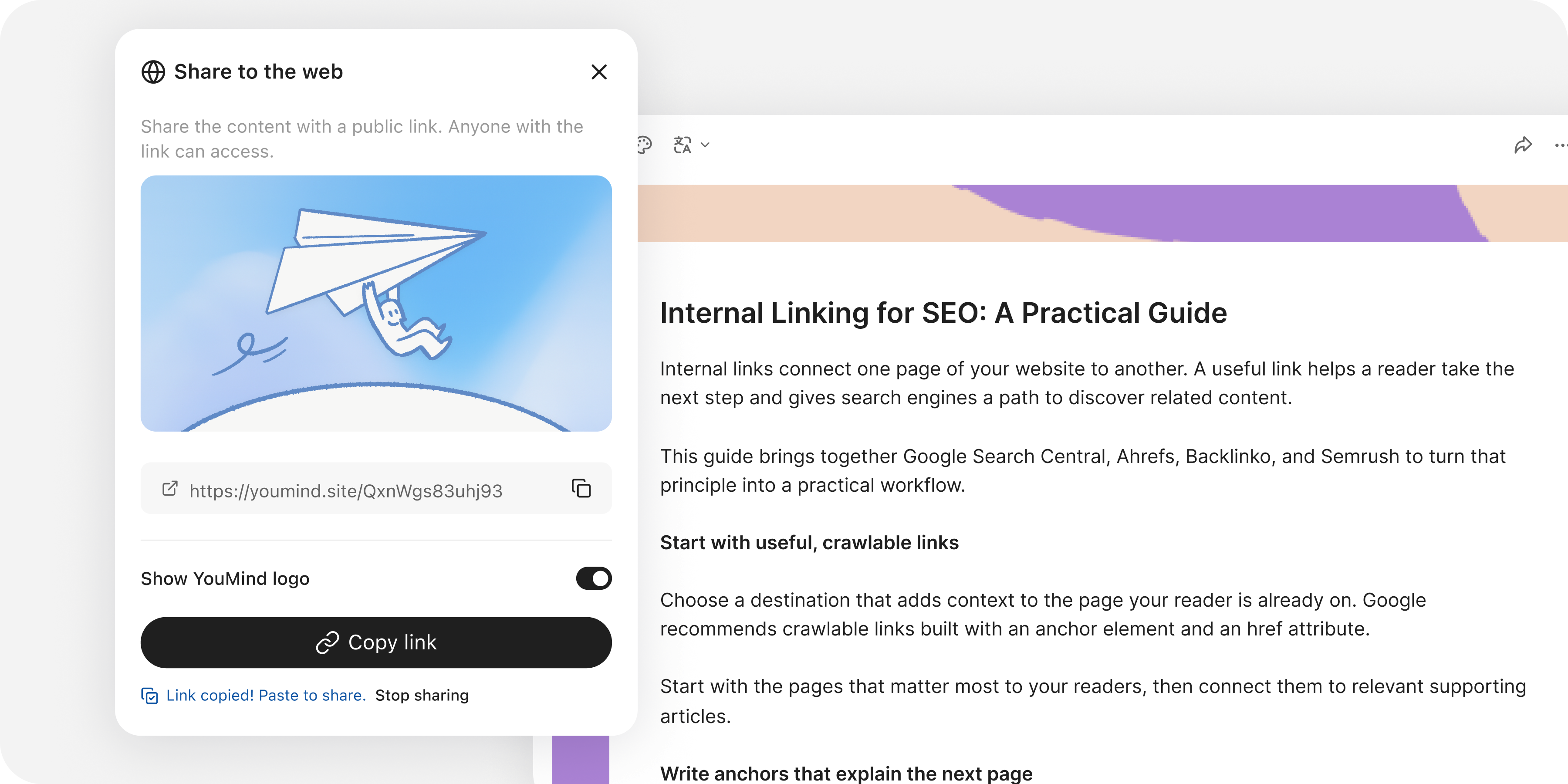 Un article SEO terminé, aux sources vérifiables, est prêt à être partagé sur le web.