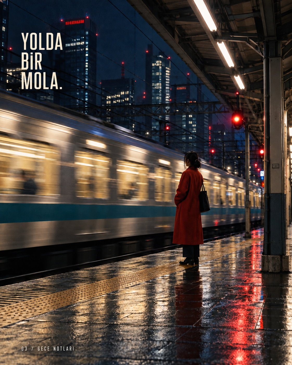 Yolda bir mola: gece peronu ve geçen tren
