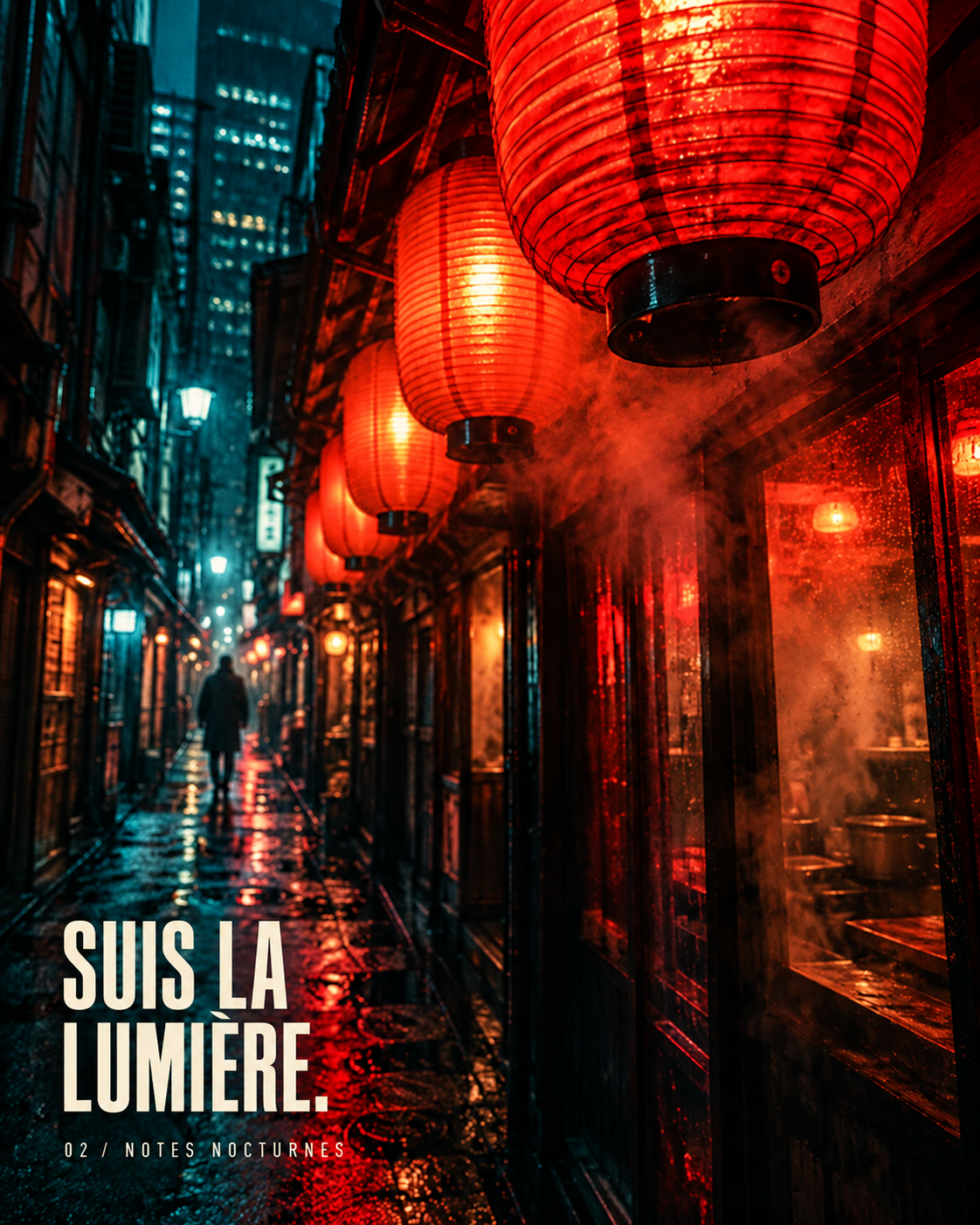 Suis la lumière : une ruelle de Tokyo éclairée de lanternes