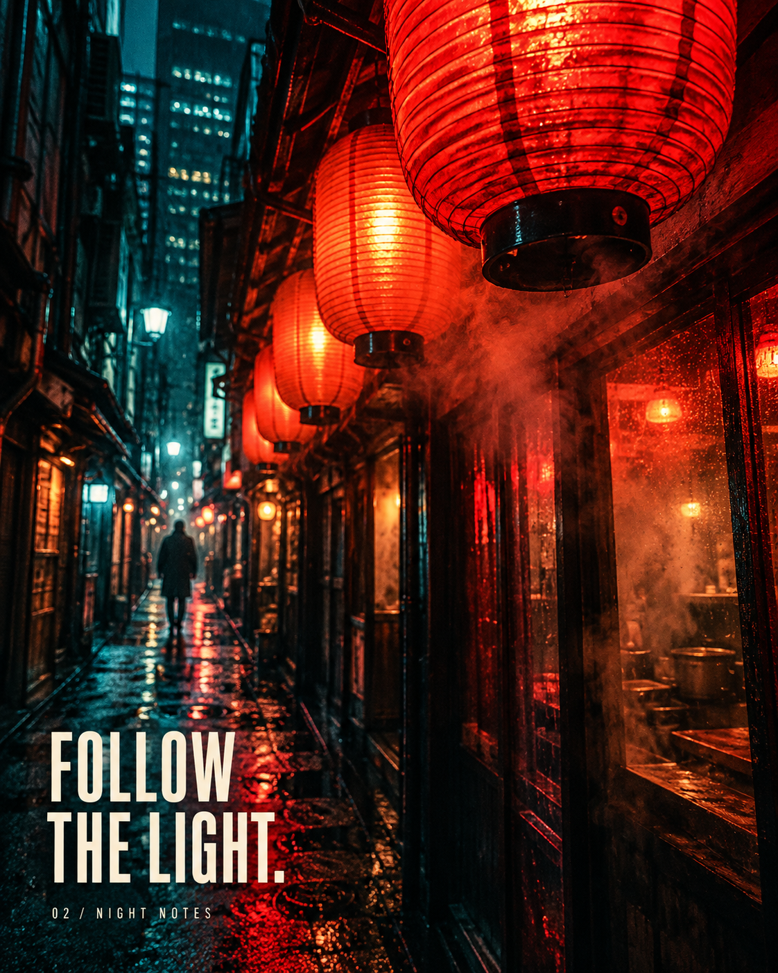Follow the Light: a lantern-lit Tokyo alley