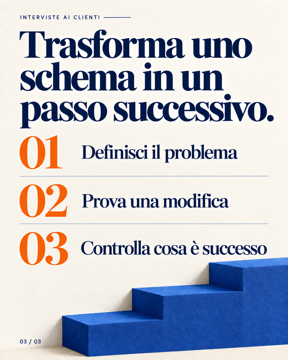 Pagina carosello: trasforma uno schema in un passaggio successivo.