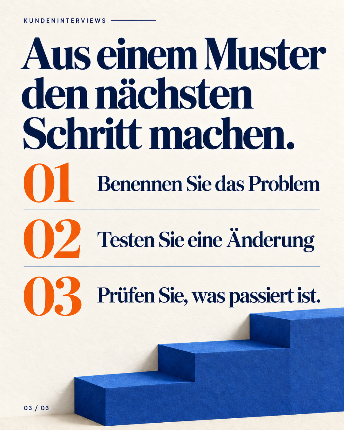 Karussellseite: Ein Muster in einen nächsten Schritt umwandeln.