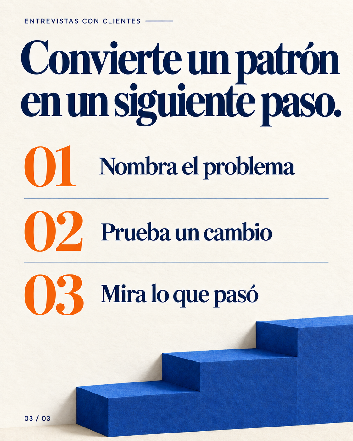 Página de carrusel: Convierte un patrón en el siguiente paso.