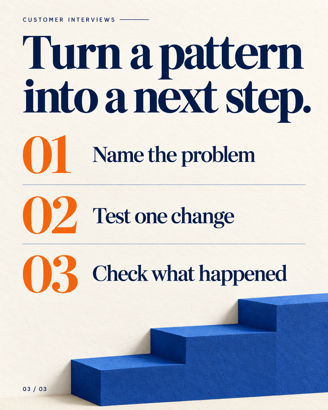 Carousel page: Turn a pattern into a next step.