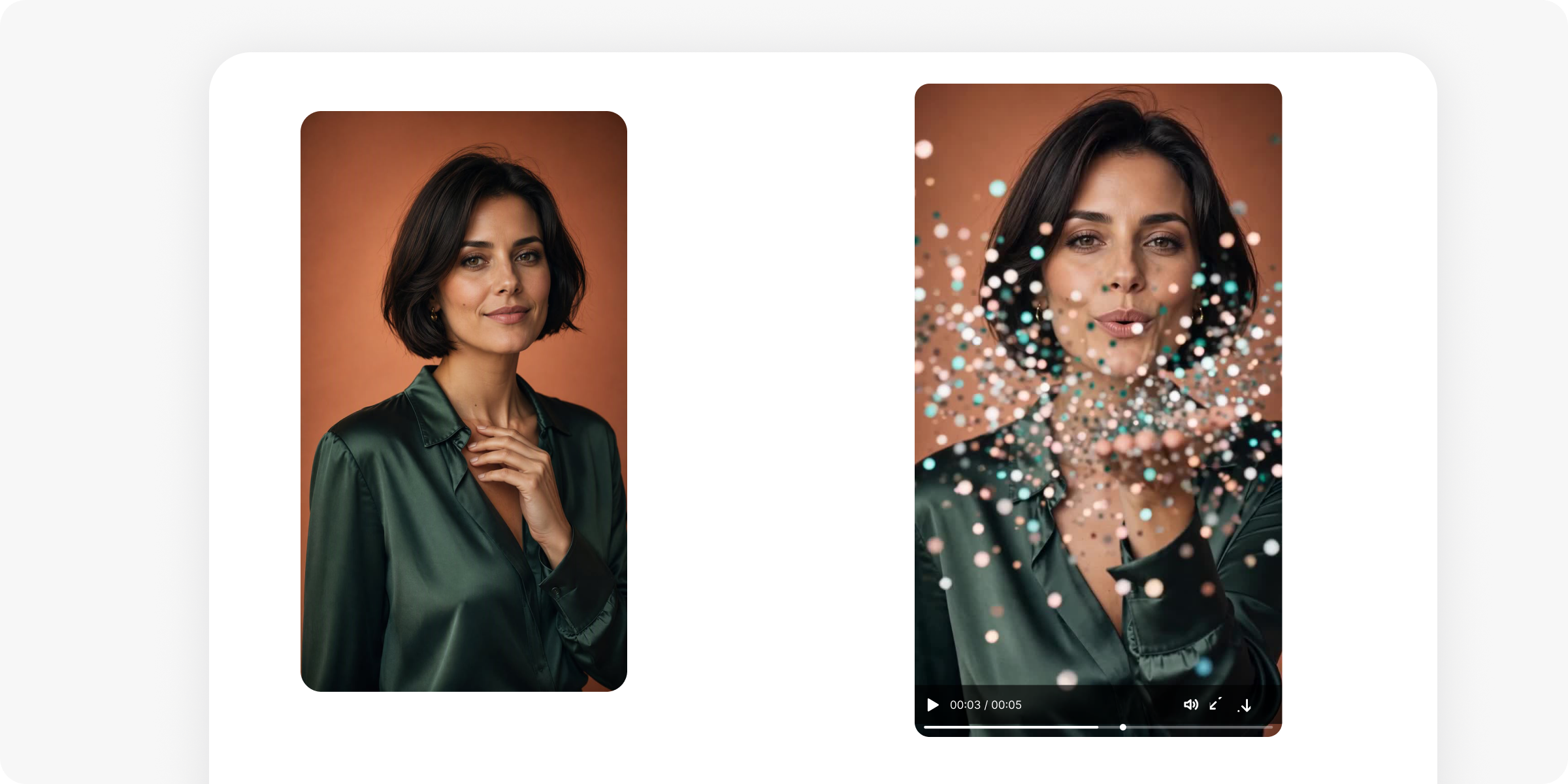 シーンを動かし、結果をプレビューして、ショート動画をダウンロードしましょう。