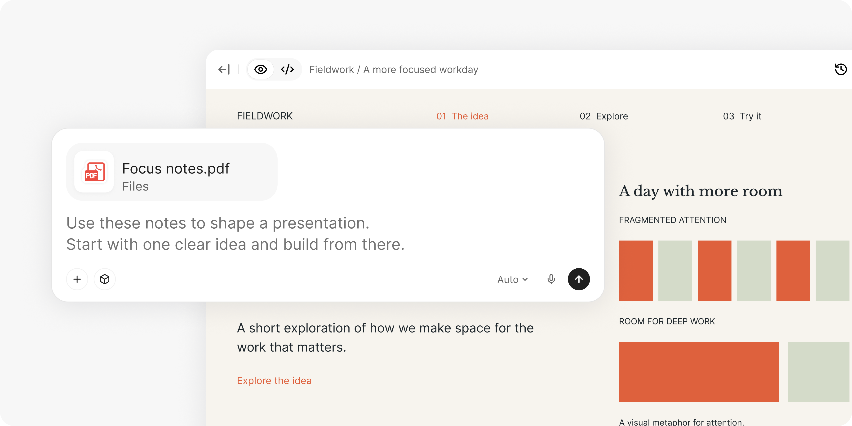 Bring notes, ideas, and source material that give the story a clear starting point.