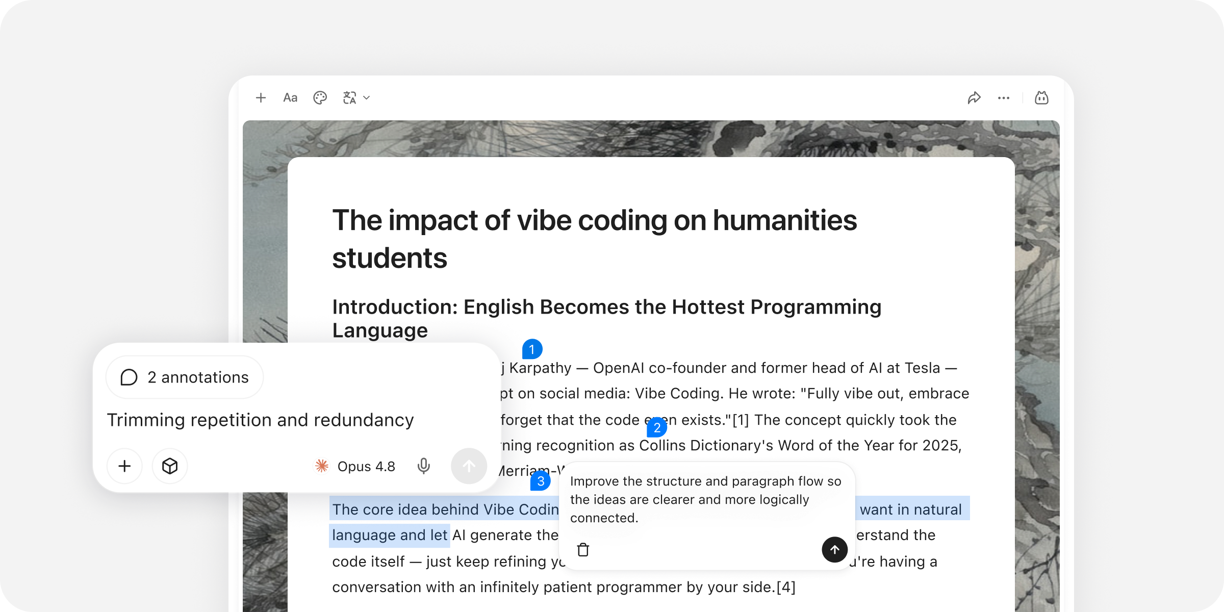 Escribir — Páginas web, videos, podcasts, notas y conversaciones de IA recopiladas guardadas juntas en un espacio de trabajo de YouMind