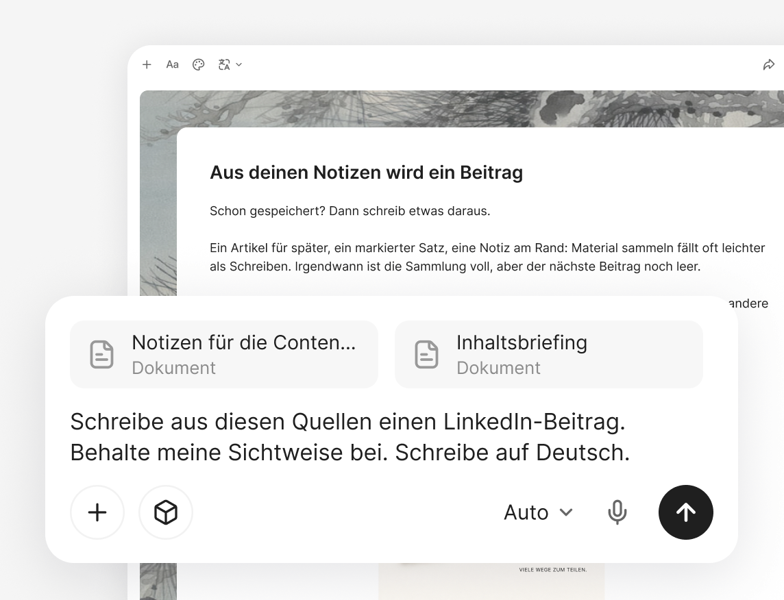 Aus Notizen einen Entwurf erstellen