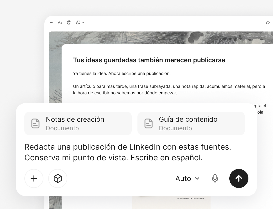 Crea un borrador a partir de fuentes guardadas