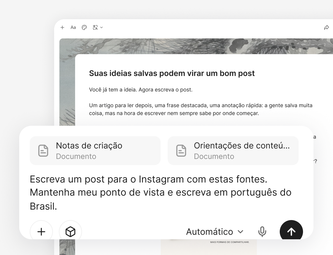 Crie um rascunho a partir de fontes salvas