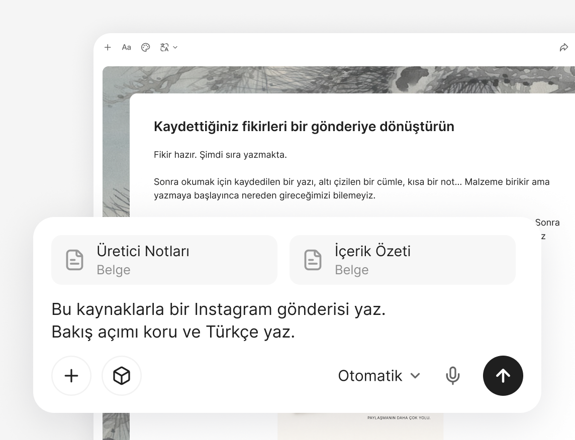 Kaydedilmiş kaynaklardan taslak hazırlayın