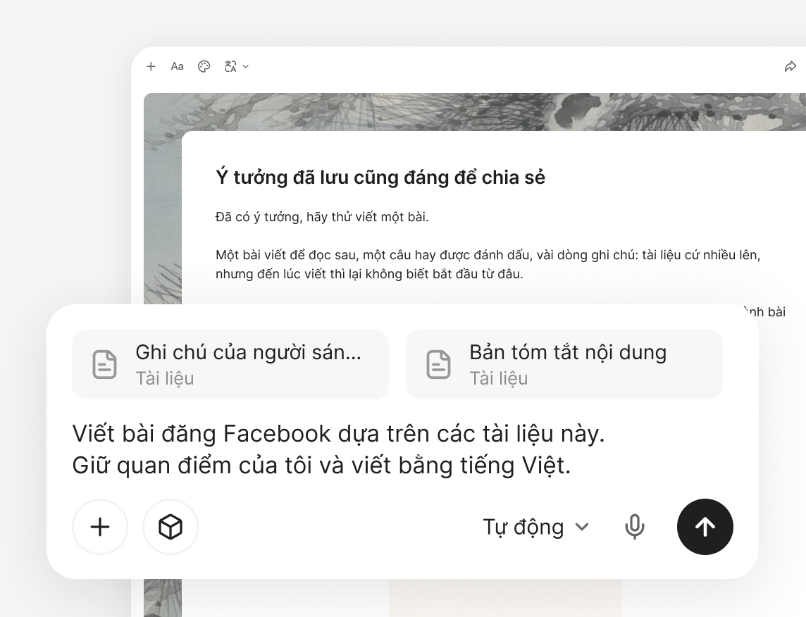Viết bản nháp từ tư liệu đã lưu